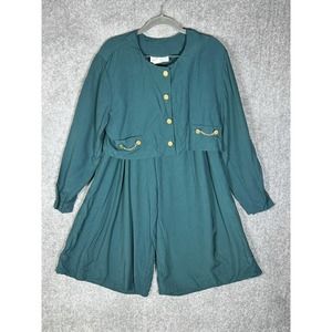 Vintage Streetwear USA Crop Top & Wide Leg Pants Set‎ Womens Juniors Sz 11 Green